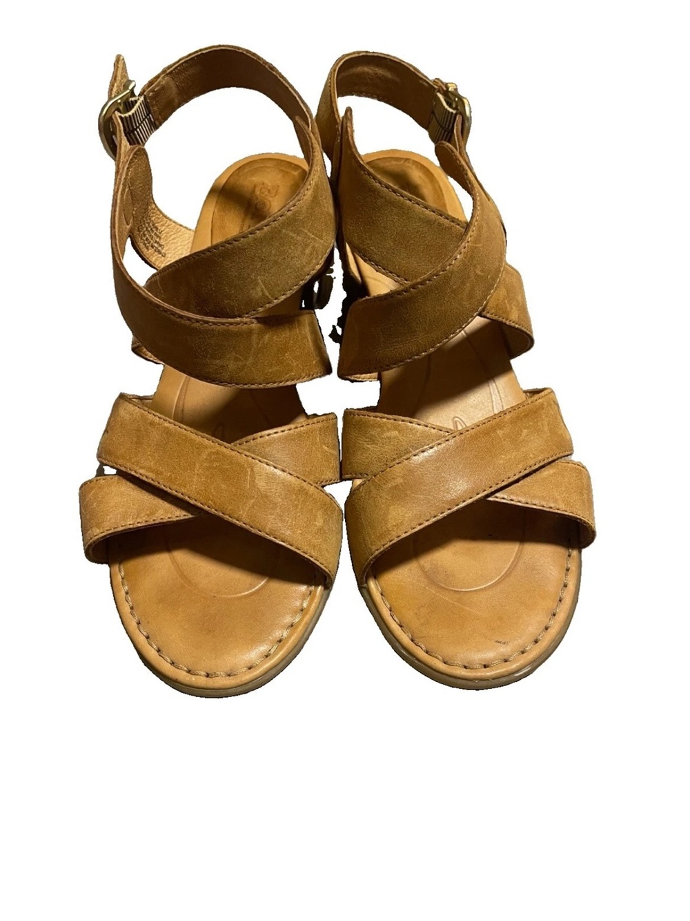 Women’s  Born  Leather Strappy Slingback Boho Sandals Size 9 Tan Brown